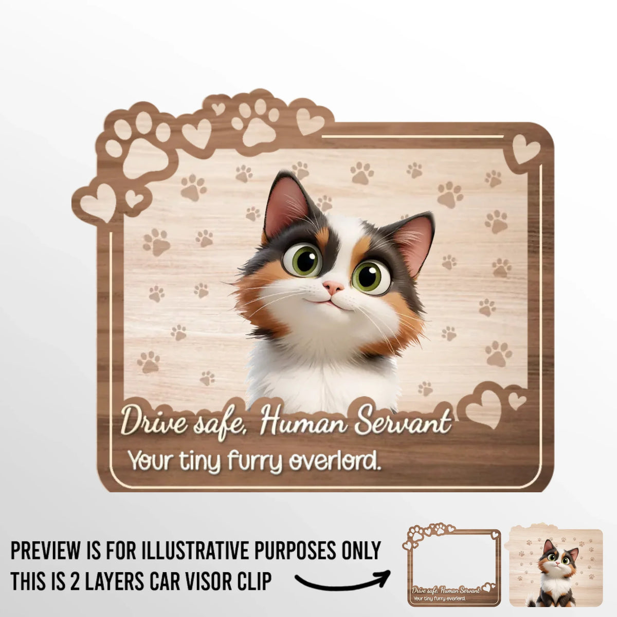 Your Tiny Bosses Demand A Safe Journey - Cat Personalized Custom Car Visor Clip - Gift For Pet Owners, Pet Lovers