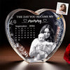 The Day You Became My Mother - Family Personalized Custom Engraved 3D Crystal Heart Shaped - Mother's Day, Baby Shower Gift, Gift For First Mom