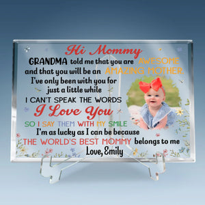 Custom Photo The World's Best Mommy - Family Personalized Custom Rectangle Shaped Acrylic Plaque - Mother's Day, Baby Shower Gift, Gift For First Mom