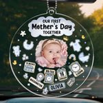Custom Photo A Special Bond, A Special Day - Family Personalized Custom Car Ornament - Acrylic Custom Shaped - Mother's Day, Baby Shower Gift, Gift For First Mom