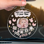 Custom Photo A Special Bond, A Special Day - Family Personalized Custom Car Ornament - Acrylic Custom Shaped - Mother's Day, Baby Shower Gift, Gift For First Mom