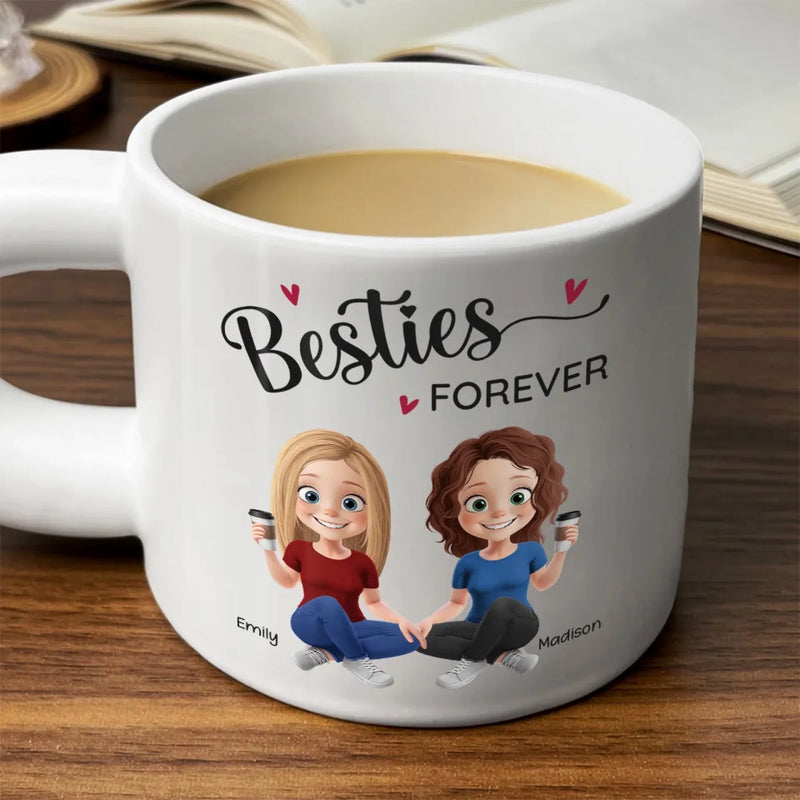 We Will Be Friends Until We're Old And Senile - Bestie Personalized Custom Chunky Mug - Gift For Best Friends, BFF, Sisters
