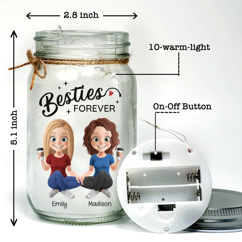 True Friendship Is Rare And Precious - Family Personalized Custom Mason Jar Light - Gift For Mom, Daughter