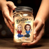 True Friendship Is Rare And Precious - Family Personalized Custom Mason Jar Light - Gift For Mom, Daughter
