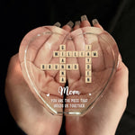 You Are The Piece That Holds Us Together - Family Personalized Custom 3D Crystal Heart Shaped - Mother's Day, Gift For Mom, Grandma