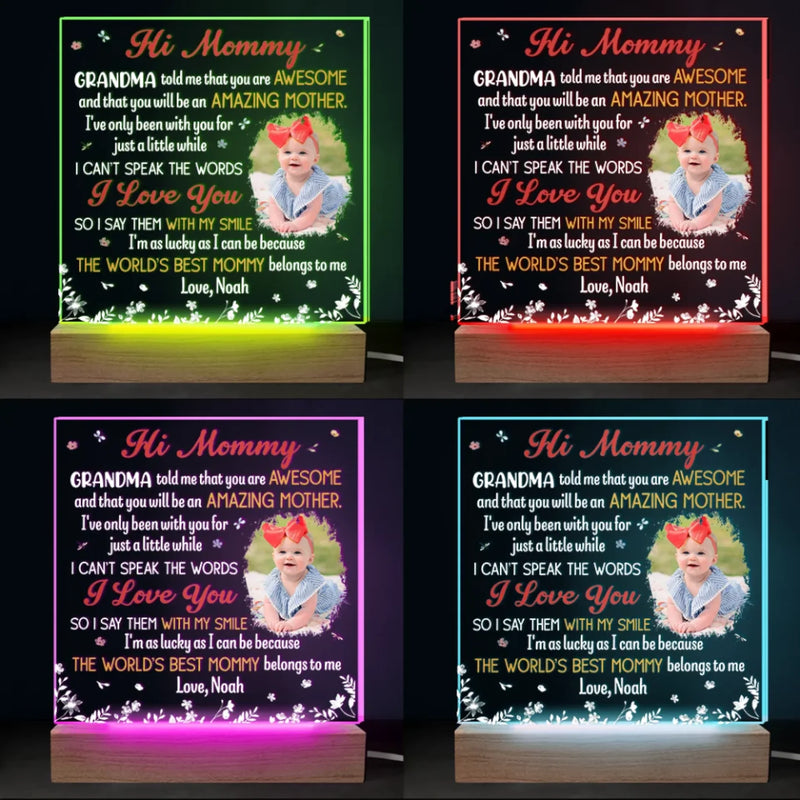 Custom Photo I Can Hear You Say You Love Me - Family Personalized Custom Shaped 3D LED Light - Mother's Day, Baby Shower Gift, Gift For First Mom