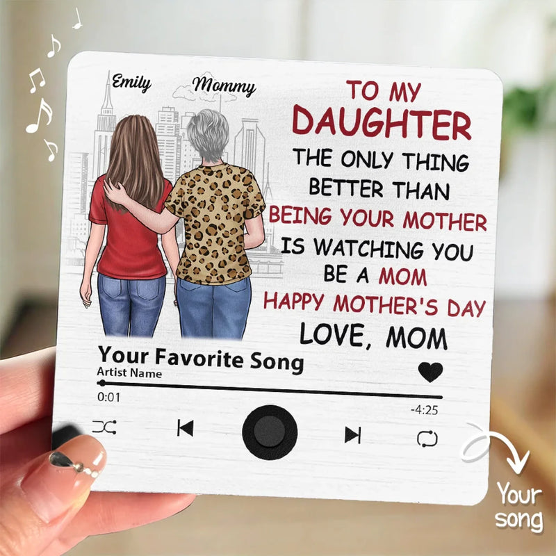 A Sweet Way To Remind Her How Strong She Is - Family Personalized Custom Music Fridge Magnet That Can Play Songs - Mother's Day Gift For Mom, Daughter