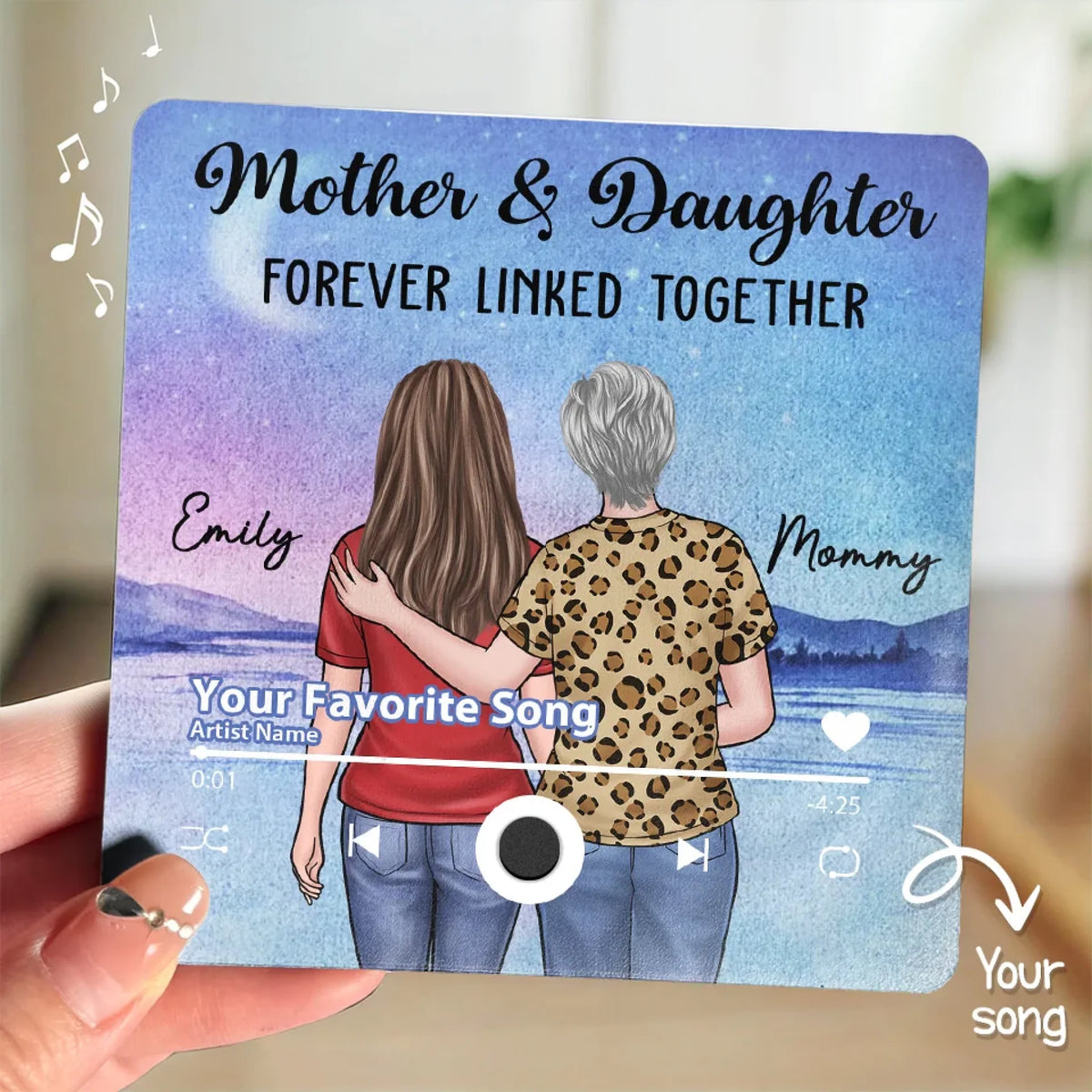 Mother Daughter Art Print, Personalized Mothers Day Gift Watercolor, Gift For Mom, First Mothers Day Gift, Birthday Gift, Anniversary Gift