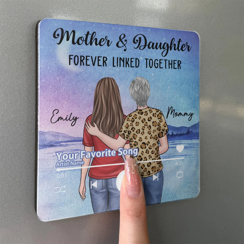 Perfect For The Mom Or Daughter Who Needs A Little Encouragement - Family Personalized Custom Music Fridge Magnet That Can Play Songs - Mother's Day Gift For Mom, Daughter