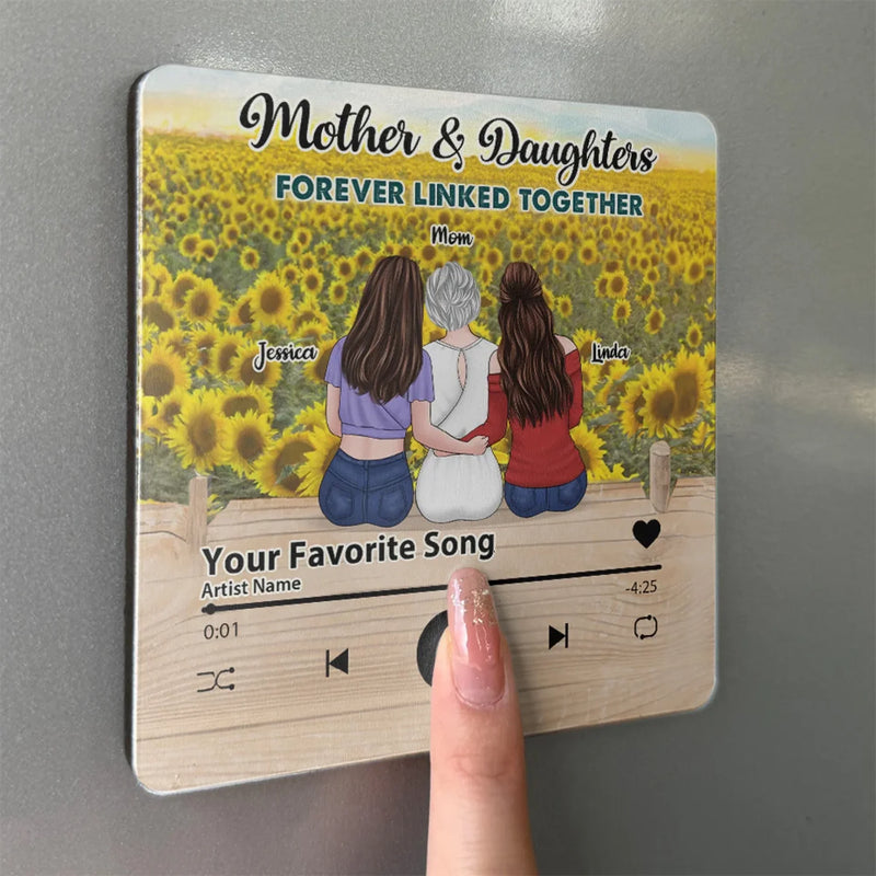 Mother And Daughter Always Intertwined - Family Personalized Custom Music Fridge Magnet That Can Play Songs - Mother's Day Gift For Mom, Daughter