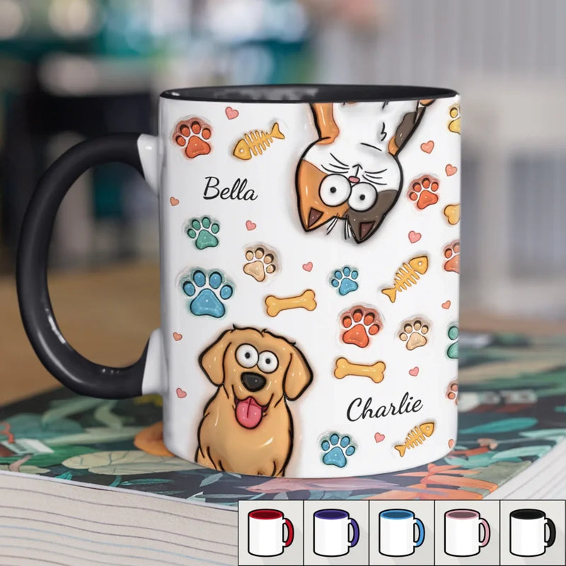 A House Without A Pet Is Just A House - Dog & Cat Personalized Custom 3D Inflated Effect Printed Accent Mug - Gift For Pet Owners, Pet Lovers