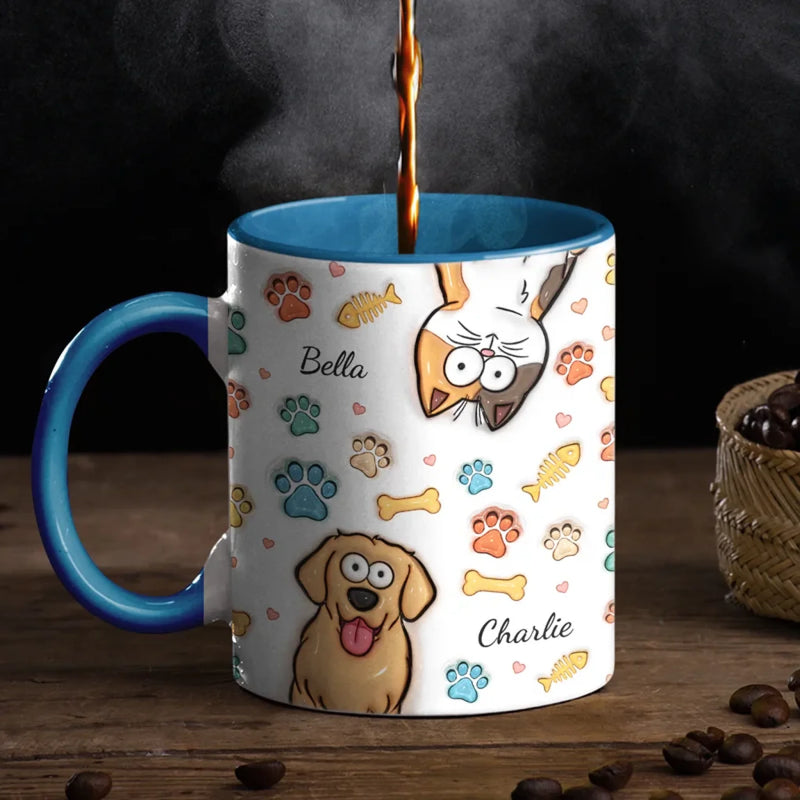 A House Without A Pet Is Just A House - Dog & Cat Personalized Custom 3D Inflated Effect Printed Accent Mug - Gift For Pet Owners, Pet Lovers