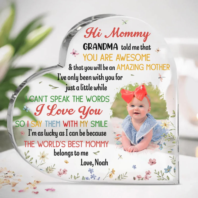 Custom Photo Let Your Love Shine Through Every Glance - Family Personalized Custom Heart Shaped Acrylic Plaque - Mother's Day, Baby Shower Gift, Gift For First Mom