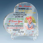 Custom Photo Let Your Love Shine Through Every Glance - Family Personalized Custom Heart Shaped Acrylic Plaque - Mother's Day, Baby Shower Gift, Gift For Mom, Grandma, New Moms