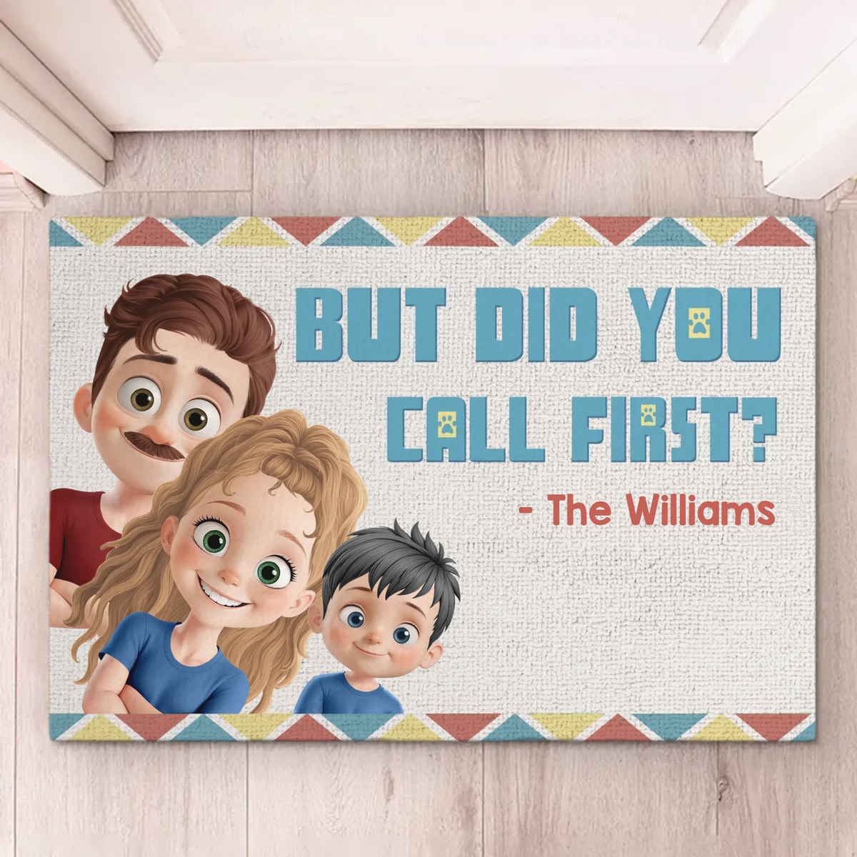 We Love Guests, Just Give Us A Heads Up - Family Personalized Custom Home Decor Decorative Mat - House Warming Gift For Family Members