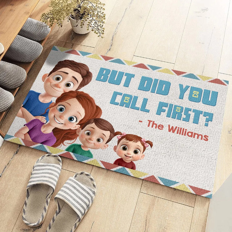 We Love Guests, Just Give Us A Heads Up - Family Personalized Custom Home Decor Decorative Mat - House Warming Gift For Family Members