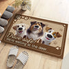 We're Waiting At The Front Door - Dog Personalized Custom Home Decor Decorative Mat - House Warming Gift For Pet Owners, Pet Lovers