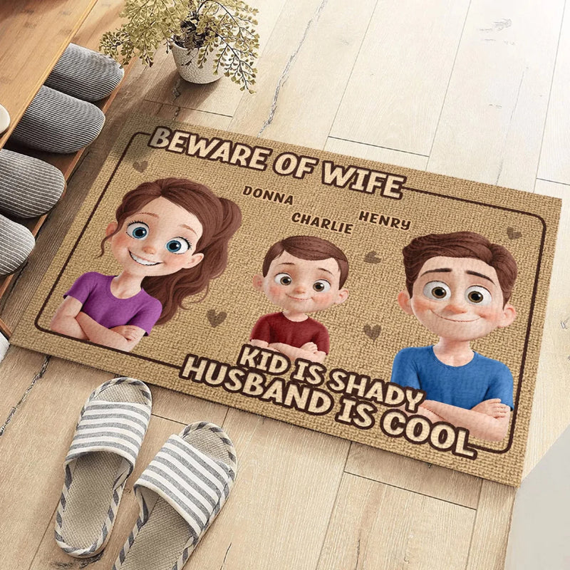 Love Begins At Home - Family Personalized Custom Home Decor Decorative Mat - House Warming Gift For Family Members