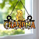 The Love Between A Grandma And Grandchild Is Forever - Family Personalized Window Hanging Suncatcher Ornament - Mother's Day, Gift For Grandma, Grandparent