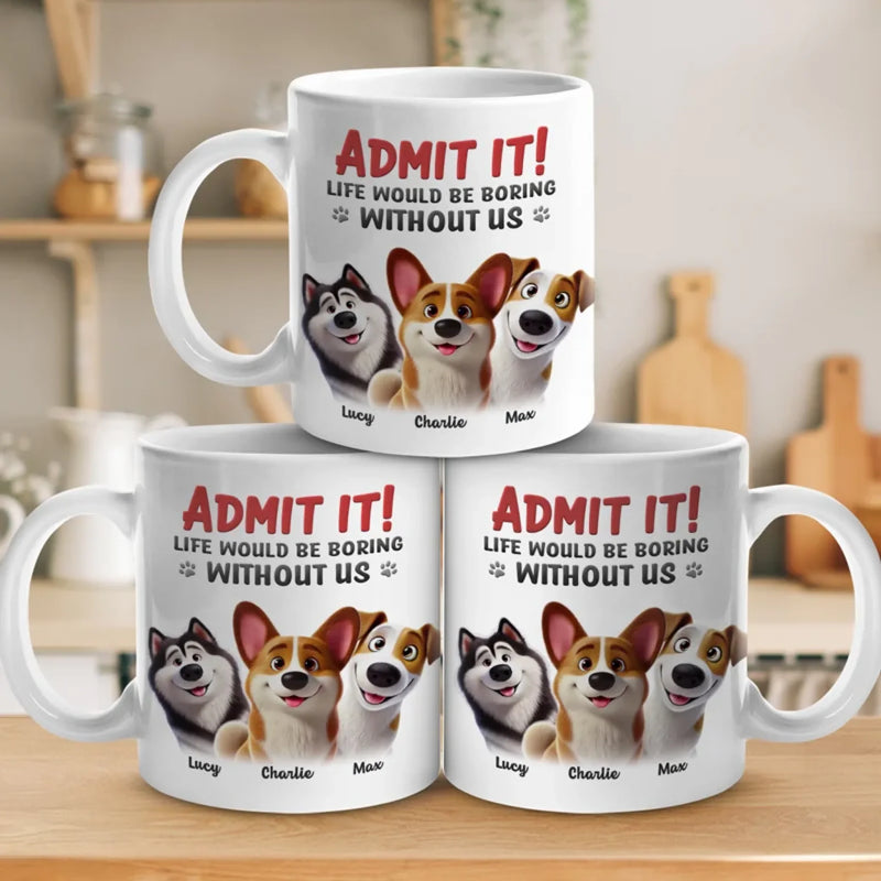Life’s Ruff Without Us - Dog & Cat Personalized Custom Mug - Gift For Dog Lovers