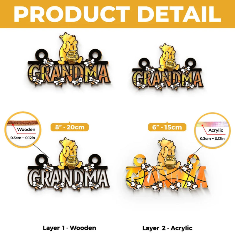 The Love Between A Grandma And Grandchild Is Forever - Family Personalized Window Hanging Suncatcher Ornament - Mother's Day, Gift For Mom, Grandma