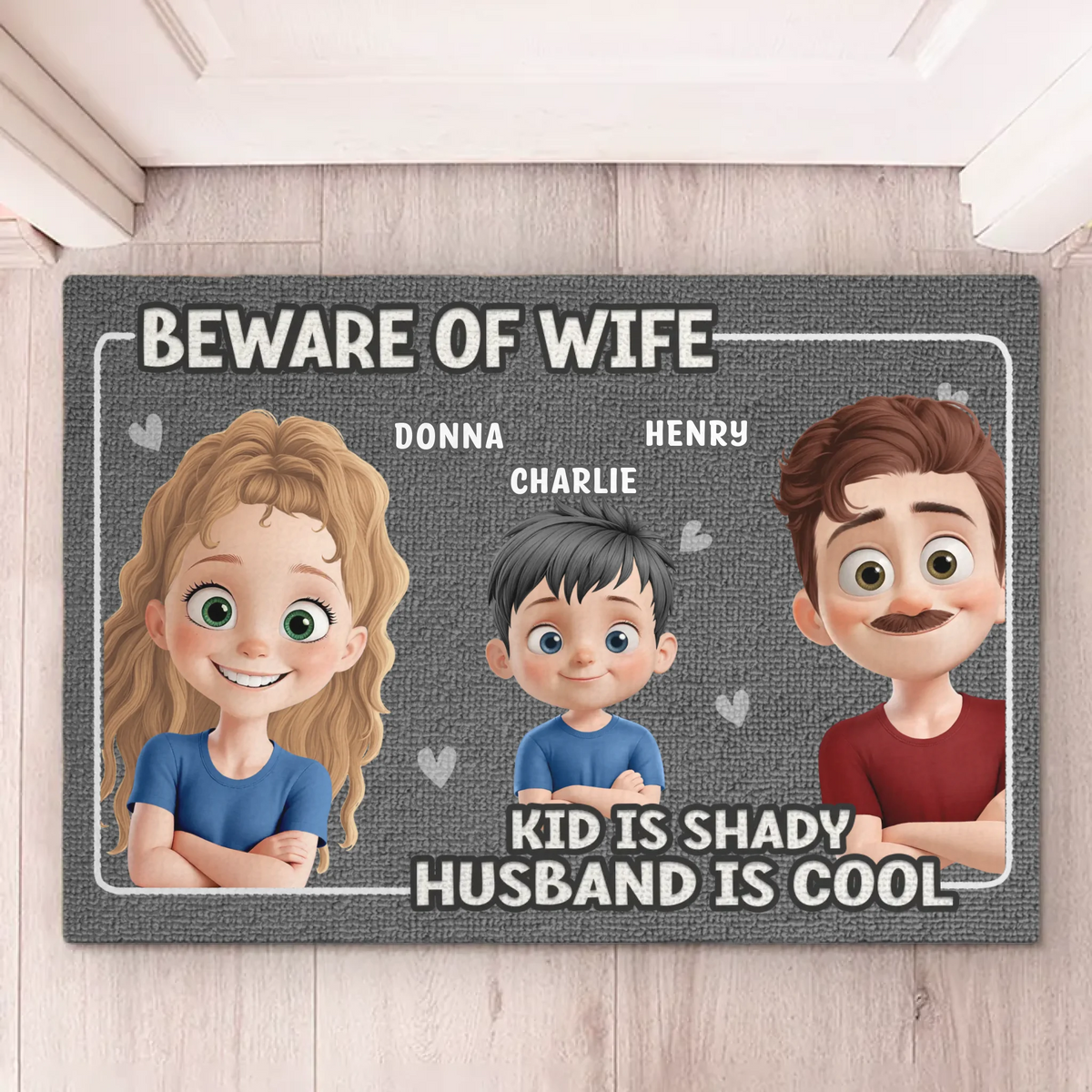 Love Begins At Home - Family Personalized Custom Home Decor Decorative Mat - House Warming Gift For Family Members