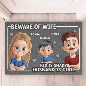 Love Begins At Home - Family Personalized Custom Home Decor Decorative Mat - House Warming Gift For Family Members