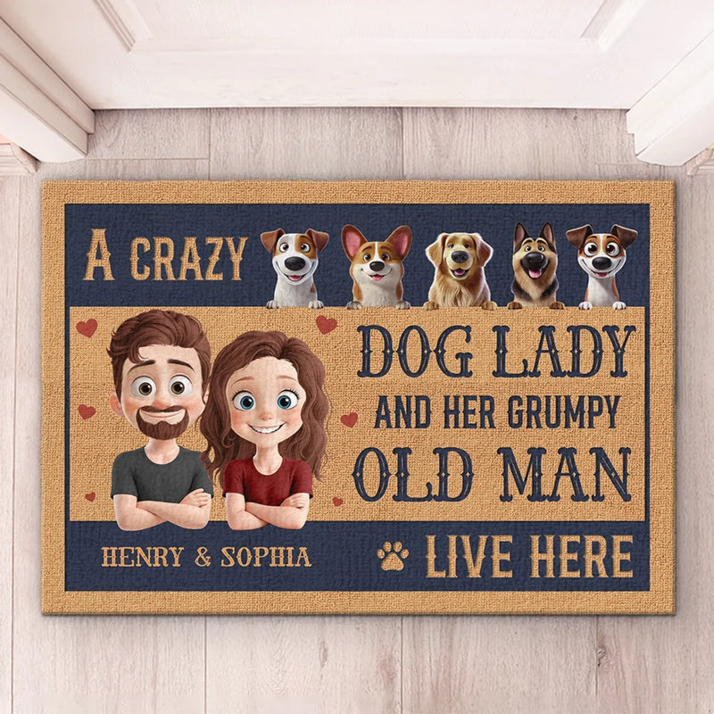 Forever Bonded By Love - Couple Personalized Custom Home Decor Decorative Mat - House Warming Gift For Husband Wife, Anniversary, Pet Owners, Pet Lovers