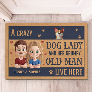 Forever Bonded By Love - Couple Personalized Custom Home Decor Decorative Mat - House Warming Gift For Husband Wife, Anniversary, Pet Owners, Pet Lovers