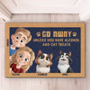 Pas de friandises, pas de bienvenue ! Tapis décoratif personnalisé pour couple ! Cadeau de pendaison de crémaillère pour mari et femme, anniversaire, propriétaires d'animaux et amoureux des animaux.