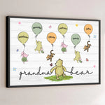 Grandma’s Love Lifts Us Up - Family Personalized Custom Horizontal Poster - Mother's Day, Gift For Mom, Grandma