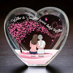 A Lifelong Connection Of Love - Family Personalized Custom 3D Crystal Heart Shaped - Mother's Day Gift For Mom, Daughter