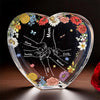 A Mother’s Heart Is A Garden Of Love - Family Personalized Custom 3D Crystal Heart Shaped - Mother's Day, Gift For Mom, Daughter