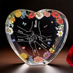 A Mother’s Heart Is A Garden Of Love - Family Personalized Custom 3D Crystal Heart Shaped - Mother's Day, Gift For Mom, Daughter