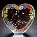 A Mother’s Heart Is A Garden Of Love - Family Personalized Custom 3D Crystal Heart Shaped - Mother's Day, Gift For Mom, Daughter