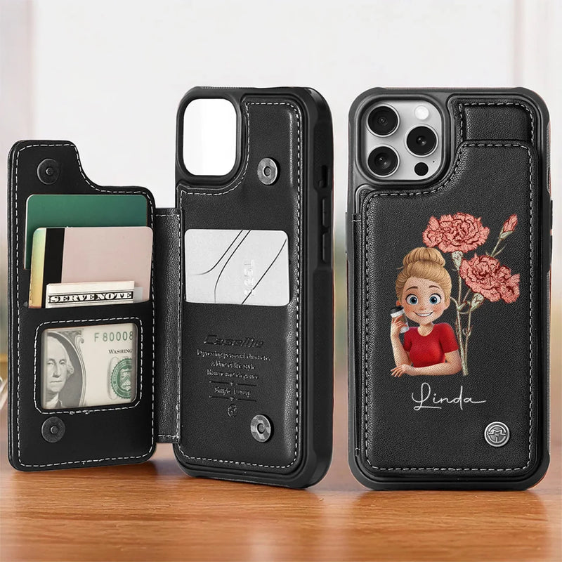 I Am My Own Biggest Hype Woman - Family Personalized Custom Leather Flip Wallet Phone Case - Gift For Yourself, Best Friends, Siblings, Family Members
