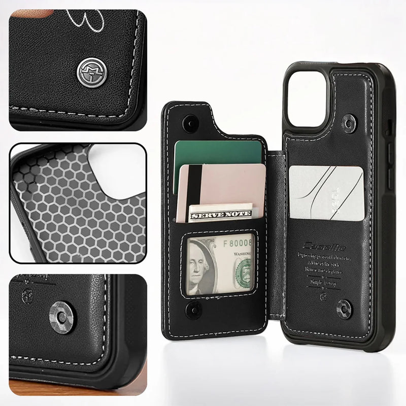 Becoming The Best Version Of Myself - Family Personalized Custom Leather Flip Wallet Phone Case - Gift For Yourself, Best Friends, Siblings, Family Members