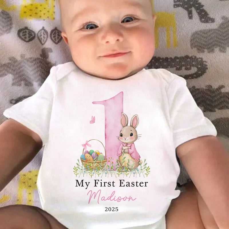 First Easter, Endless Cuddles - Family Personalized Custom Baby Onesie - Easter Gift For Baby Kids, Newborn Baby