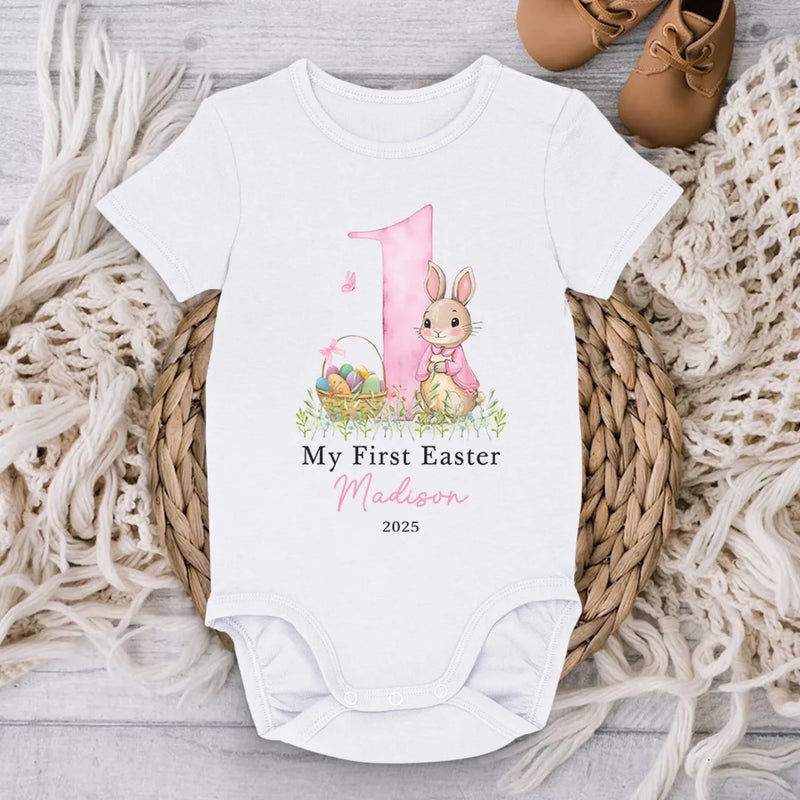 First Easter, Endless Cuddles - Family Personalized Custom Baby Onesie - Easter Gift For Baby Kids, Newborn Baby