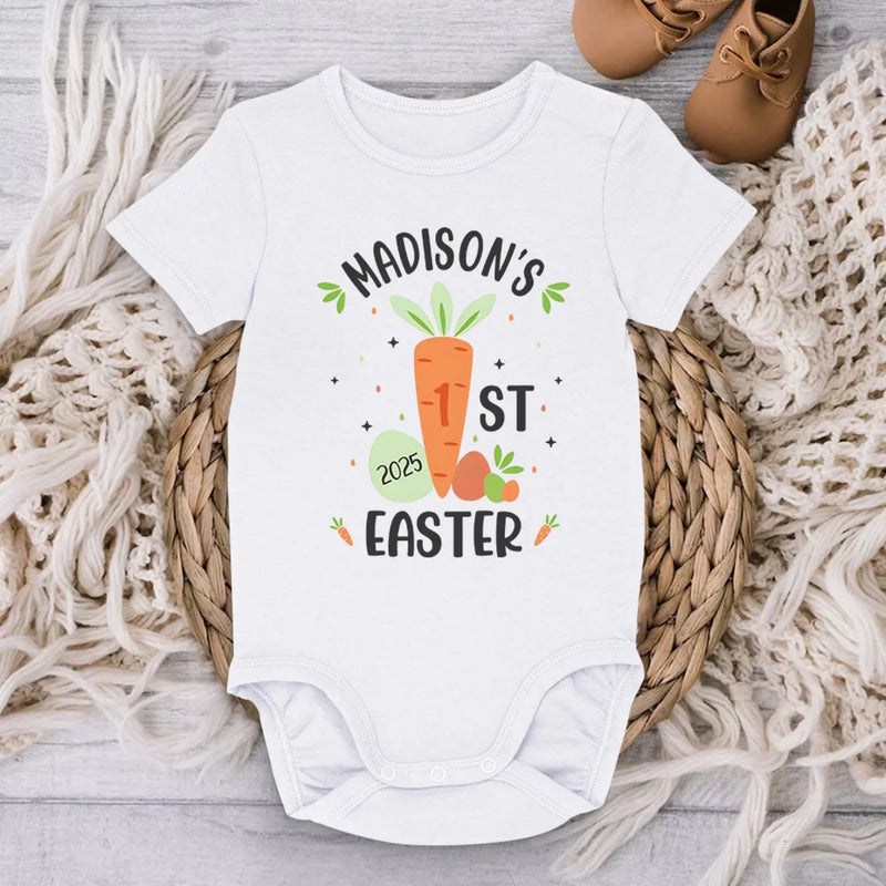 My First Easter Adventure - Family Personalized Custom Baby Onesie - Easter Gift For Baby Kids, Newborn Baby