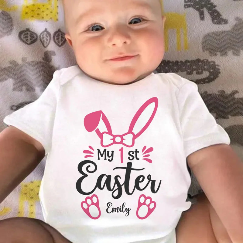 Snuggles, Giggles & Easter Joy - Family Personalized Custom Baby Onesie - Easter Gift For Baby Kids, Newborn Baby