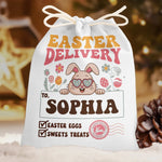 Custom Name Easter Bunny Delivery Gifts for Kids - Personalized Favor Bag