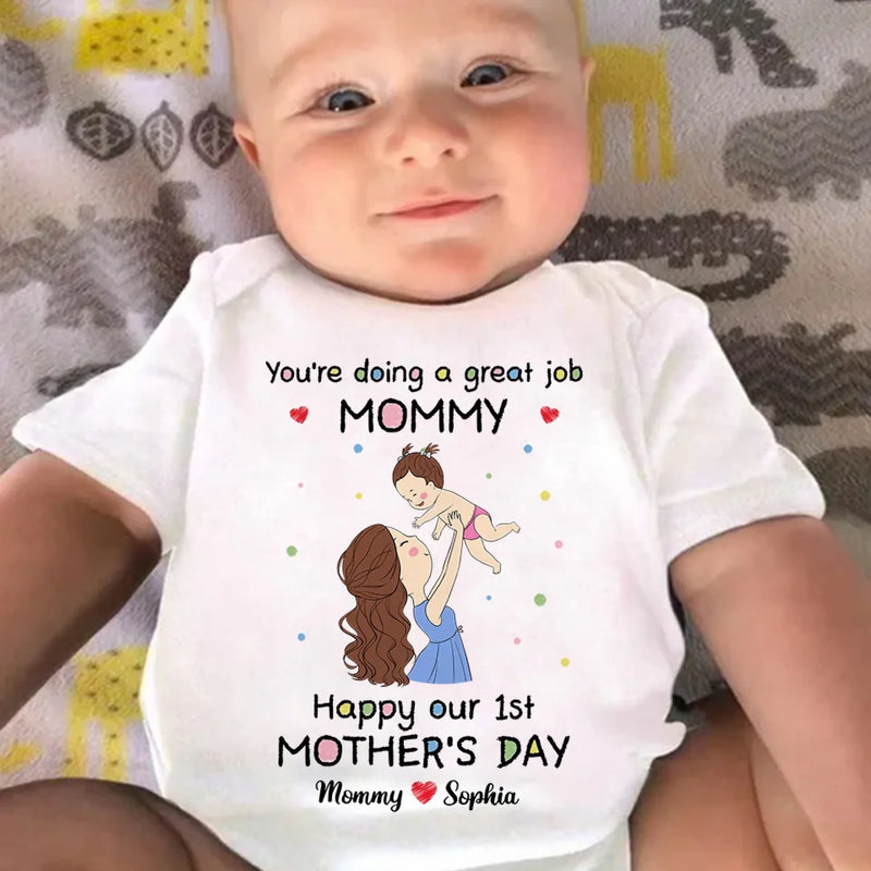 From My Tiny Hands To Your Big Heart - Family Personalized Custom Baby Onesie - Mother's Day, Baby Shower Gift, Gift For First Mom
