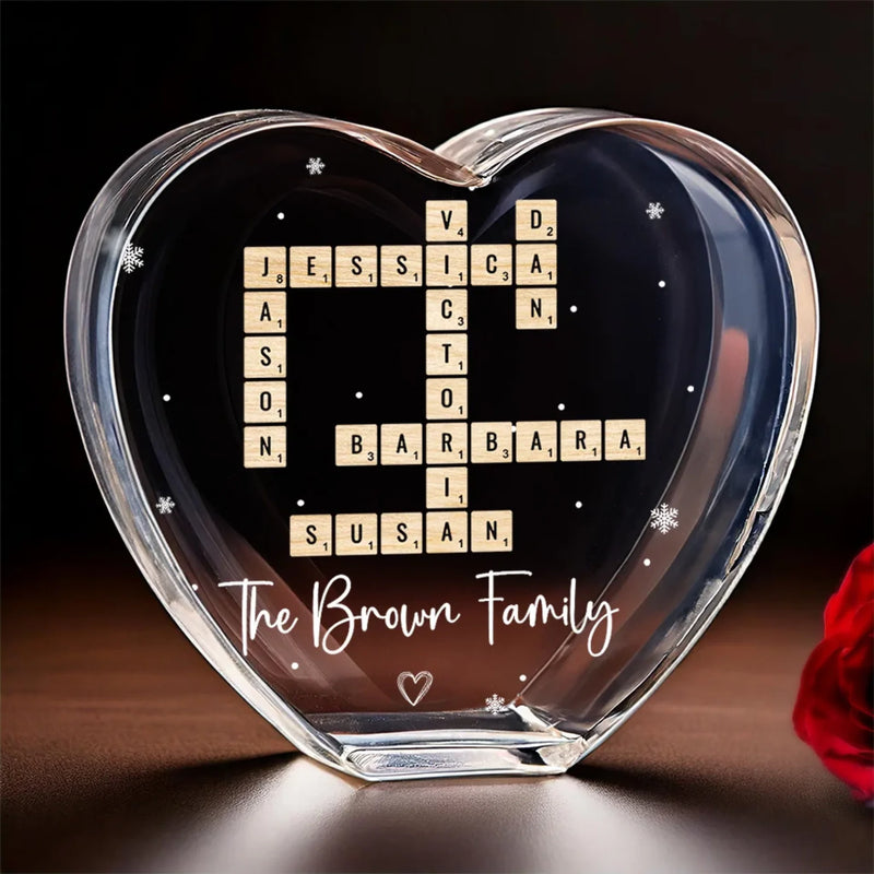 The Heart Of Our Family	- Family Personalized Custom 3D Crystal Heart Shaped - Gift For Family Members