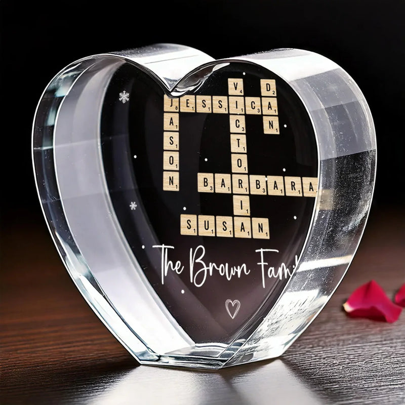 The Heart Of Our Family	- Family Personalized Custom 3D Crystal Heart Shaped - Gift For Family Members