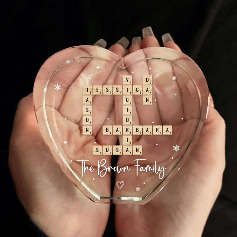 The Heart Of Our Family	- Family Personalized Custom 3D Crystal Heart Shaped - Gift For Family Members