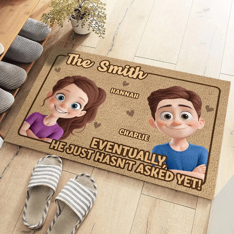 Together We Are Home - Couple Personalized Custom Home Decor Decorative Mat - House Warming Gift For Husband Wife, Anniversary