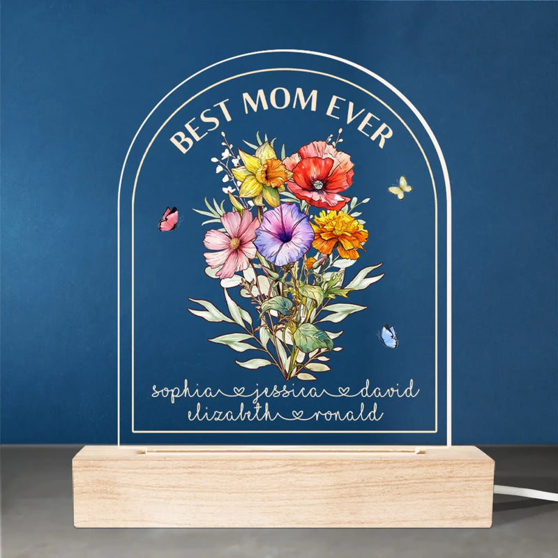 Mom We Love You - Family  Personalized Custom Shaped 3D LED Light - Mother's Day, Gift For Mom
