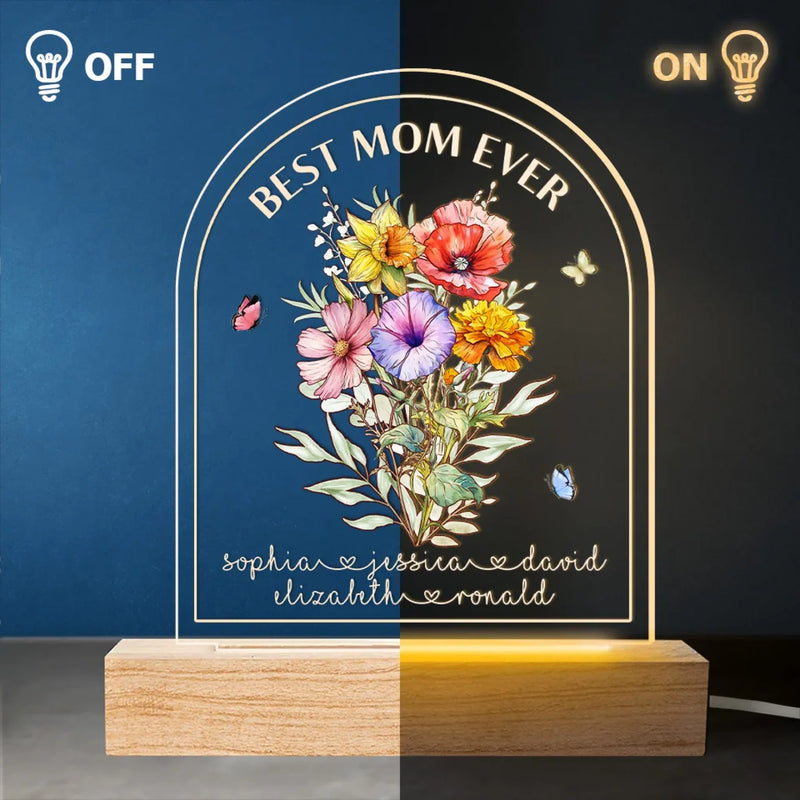 Mom We Love You - Family  Personalized Custom Shaped 3D LED Light - Mother's Day, Gift For Mom
