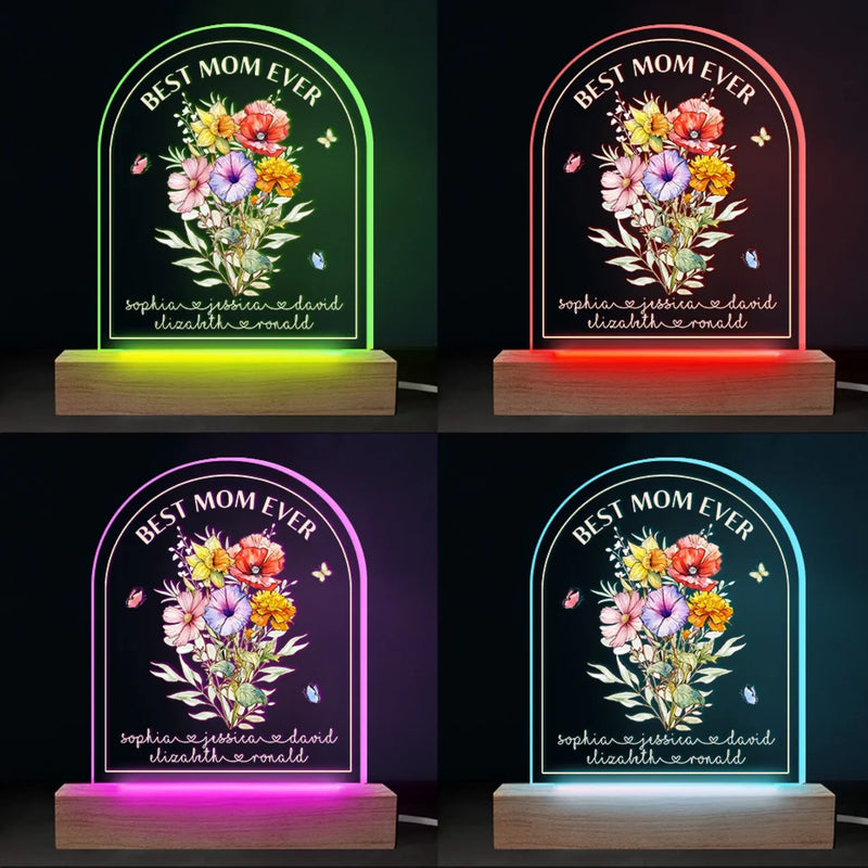 Mom We Love You - Family  Personalized Custom Shaped 3D LED Light - Mother's Day, Gift For Mom
